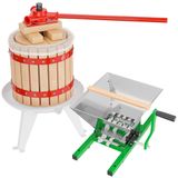 Presse à fruits, 12 litres, plus moulin à fruits, 7 litres, avec toile de pressage