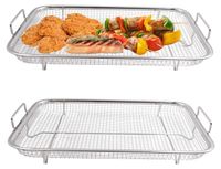 Merkloos Omgoods - Ensemble de 2 pinces de barbecue en acier inoxydable, idéales pour les plats végétariens et les viandes