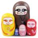 Merkloos Solidchoice - Set van 5 Kleurige Russische Houten Poppen voor Kinderen