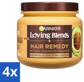 Garnier Loving Blends Masque capillaire Huile d'avocat & Beurre de karité Ultra Nourrissant 4 x 340 ml