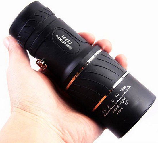 HaverCo Monocular Verrekijker - Single Focus - 16x Vergroting - Zwart