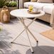 Mojawo Table de balcon, table de bistrot, table d'appoint, ronde, blanc, acier, diamètre 48 cm, hauteur 48 cm