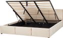 Beliani BOUSSE Boxspring Bed - Beige - 180x200 cm - Velvet