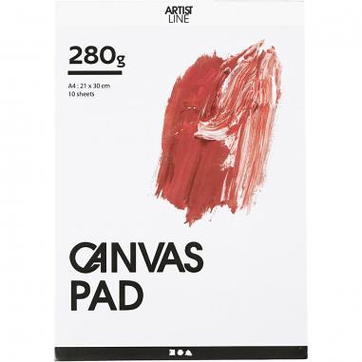 ArtistLine Creative 25753 Canvas Block, A4-formaat, 280 g, Wit, 10 vellen