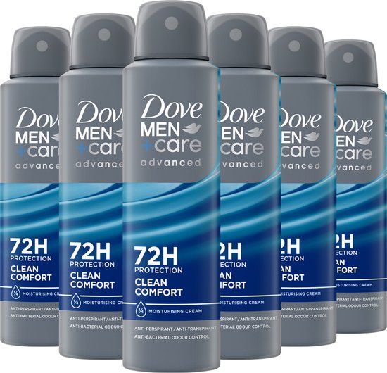 Dove Men+Care Advanced Clean Comfort Anti-Transpirant Deodorant Spray - 6 x 150ml - Voordeelverpakking