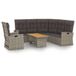 vidaXL 3-delige Loungeset met Kussens Poly Rattan Grijs