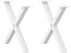 vidaXL Salontafelpoten X-vorm 2 stuks wit 60 x (42-43) cm staal