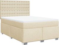 vidaXL Boxspringbed met matras, stof, crèmekleurig, 160x200 cm