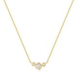 Elenza AMS Elenza Zilveren Ketting met Gouden Plating en Zirkonia Trio - 40 cm