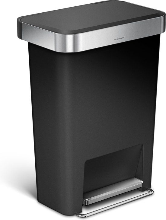 Simplehuman Rectangular Pedal Bin - 45 Litre - Black