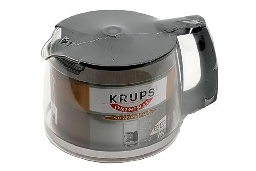 Krups F03442 glazen kan espresso-/koffiezetapparaat accessoires met deksel, 10 kopjes, zwart