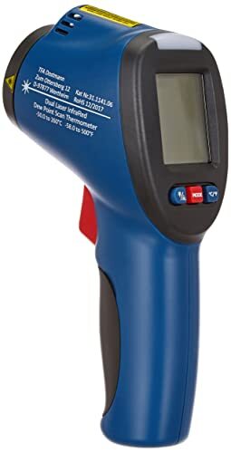 TFA SCHIMMEL DETEKTOR infrarood thermometer met dauwpuntendetectie en dubbele laser, blauw, L 110 x B 72 x H 240 mm
