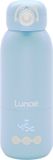 Lunae Chauffe-biberon portable en déplacement – USB-C sans fil 13 500 mAh – 2x5 températures 37-55°C – Mode lait et eau – Bouteille isotherme 350 ml – Acier inoxydable 316 – Bleu