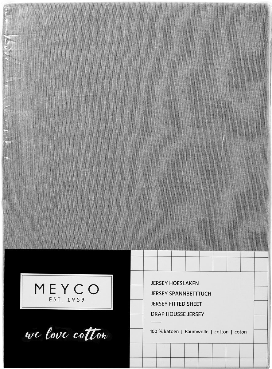 Meyco jersey hoeslaken wieg 40 x 8090 cm grijs Grijs grijs