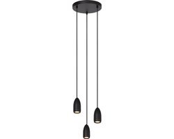 Lucide EVORA - Hanglamp - Ø 25 cm - 3xGU10 - Zwart