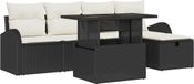 vidaXL - Banc de jardin - Set - 6 - pièces - Noir - poly - rotin