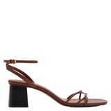 Mango leren sandalettes bruin