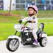 COSTWAY 6V elektrische kinderfiets, 2,5-3 km/h, met verstelbare koplamp, geluid, claxon, spiegels en pedalen, driewieler, wit, politie-model