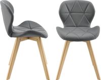 en.casa Eetkamerstoel Almhult 81x57x49 cm set van 2 grijs