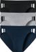 Schiesser 95/5 Stretch Rio Slips (3-pack) - Zwart - Blauw en Grijs