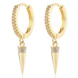 LGT JWLS Oorringen met Conische Cilinder Hanger - Conical Goudkleurig