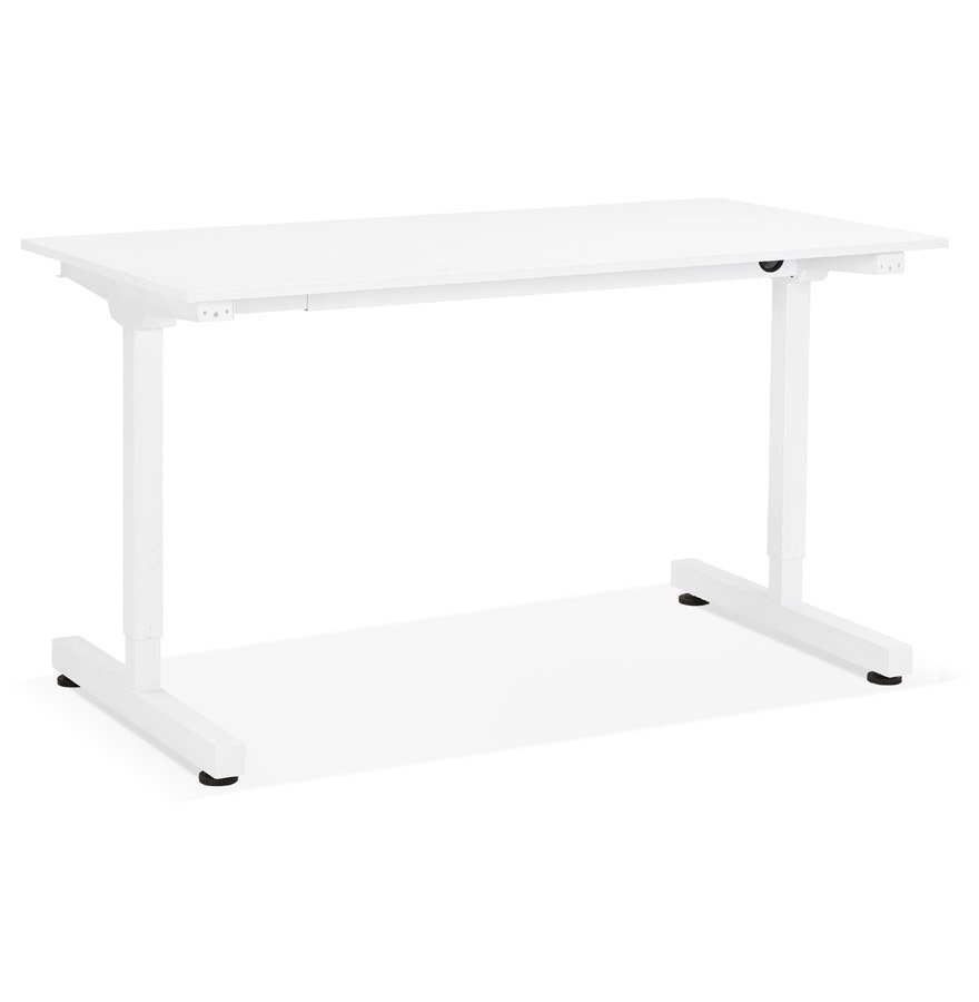 Alterego Recht bureau voor zitten/staan STAND UP wit in hoogte verstelbaar - 140x70 cm