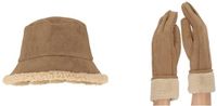 Morethansocks - Handschoenen en Bucket hat - Suède - Zand