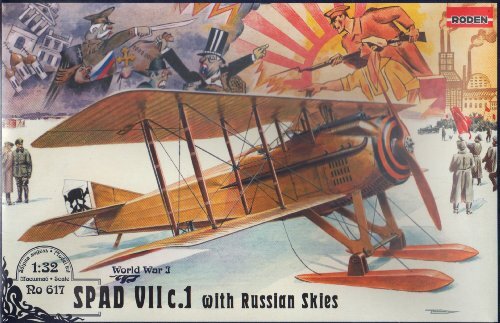 Roden 617 Modelbouwpakket Spad VII c.1 met Russische skies