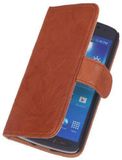 Best Cases Bruin Luxe Echt Lederen Booktype Hoesje Galaxy Core 2 G355H