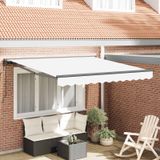 vidaXL - Pare-soleil - Cadre - Blanc - 350 x 250 cm - Polyester - avec revêtement PU