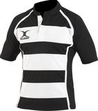 Gilbert Rugbyshirt Xact II Hoop Zwart / Wit - M