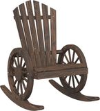 vidaXL Adirondack Schommelstoel Massief Vurenhout Donkerbruin