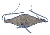 Petra's knutsel-News A-FBF16F8750 flessenband, "Van het hart alles Gute", grijs gemêleerd viltband met donkerblauwe ruiten geregen