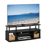 Furinno JAYA TV-standaard, groot entertainmentcentrum, tv-console voor tv tot 55 inch, voor woonkamer, slaapkamer, zwart hout