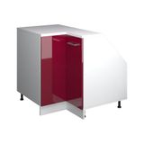 Vicco Rion Kast voor schuine wand Hoekkast – 75.6 x 81.6 cm met 1 deur, kastromp 60 cm diepte Rode hoogglans
