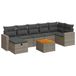 VidaXL Loungeset met kussens, poly rattan, grijs