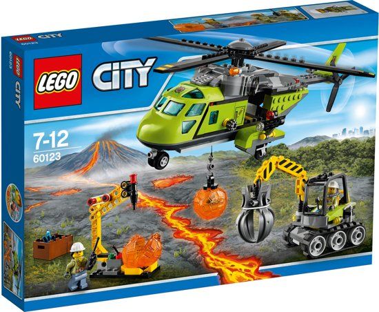 LEGO City Vulkaan Bevoorradingshelikopter 60123 - Geel/Blauw