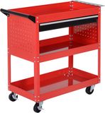 HOMCOM Werkstatt-Rollwagen Stahl 82L x 35B x 76H cm Schwarz+rot