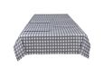 Sleepdown Gingham bedrukte decoratieve 100% katoenen halve Panama tafelkleed voor eettafel - duurzame vlekbestendige tafelhoes - grijs - 137cm x 229cm