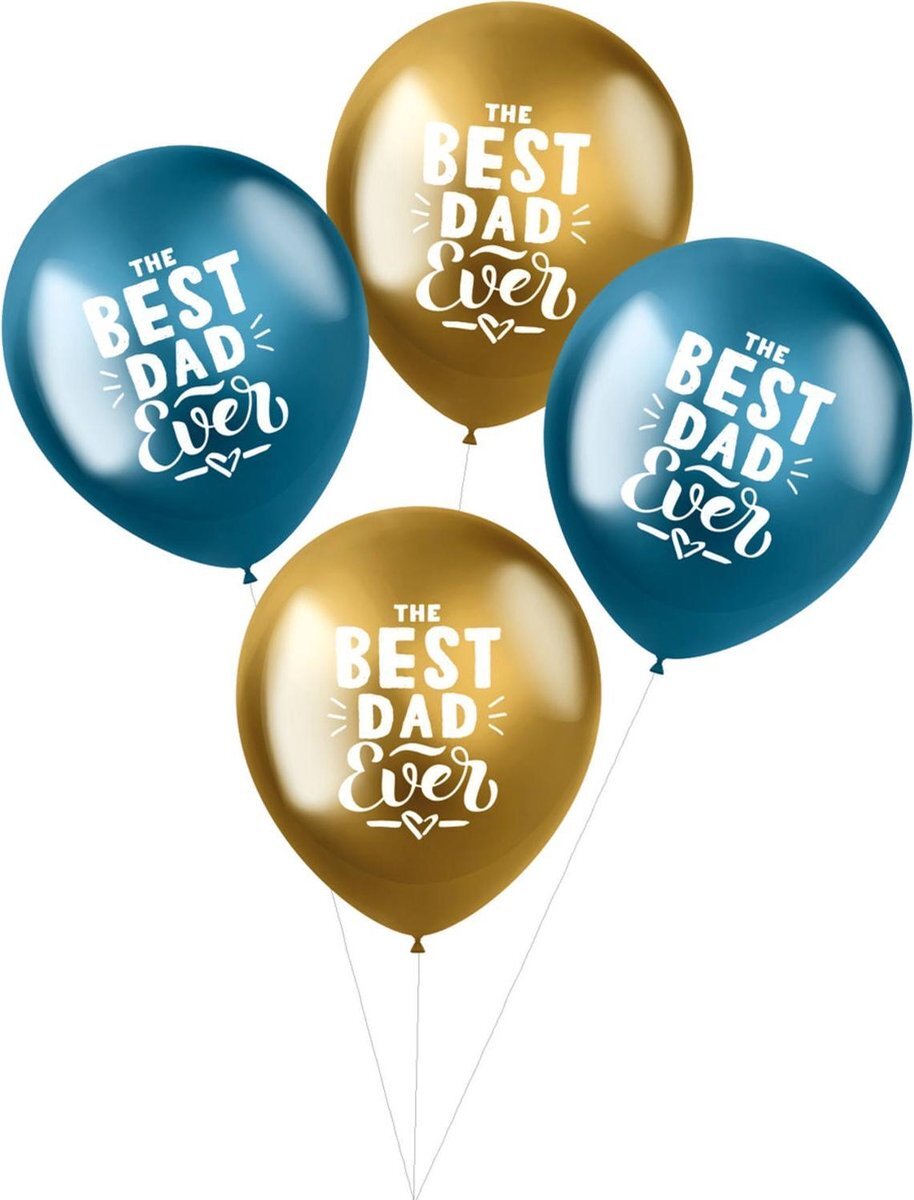 Folat Ballonnen Shimmer Best Dad Ever Meerkleurig 33 cm - 6 stuks