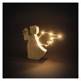 EMOS - Houten engel met ster en lichtgevende vleugels