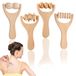 Merkloos Set van 4 Houten Massage Rollers voor Spierverlichting