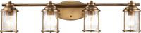 Kichler LED Badkamerarmatuur Ashland Bay | 4X E27 Max 60W | IP44 | Natural Brass