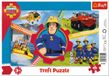 Trefl, Puzzel, framepuzzel met onderlegger, 15 delen, een dag met brandweerman, voor kinderen vanaf 3 jaar