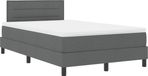 vidaXL Boxspringbed met hoofdeinde, donkergrijs, 120 x 190 cm, stof