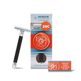 Merkur Scheermes met lange greep – zwart, chroom