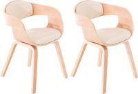 CLP Kingston Set de 2 Chaises - Similicuir - natura/crème
