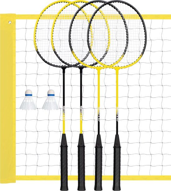 Get & go Schreuders Sport International Get & Go Badminton set - 4 spelers - Net ca. 60 x 400cm - hoogte verstelbaar