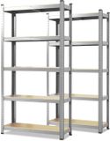 FLOORDIREKT Lakota Rekken voor zwaar gebruik - Set van 2 - Aanpasbaar - Verzinkt - 180 x 90 x 40 cm