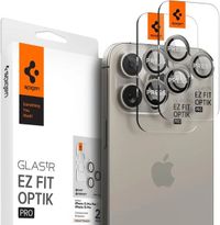 Spigen GlasTR EZ Fit Optik Pro Camera Lens Protector voor Apple iPhone 15 Pro / iPhone 15 Pro Max - Duo Pack - Titanium